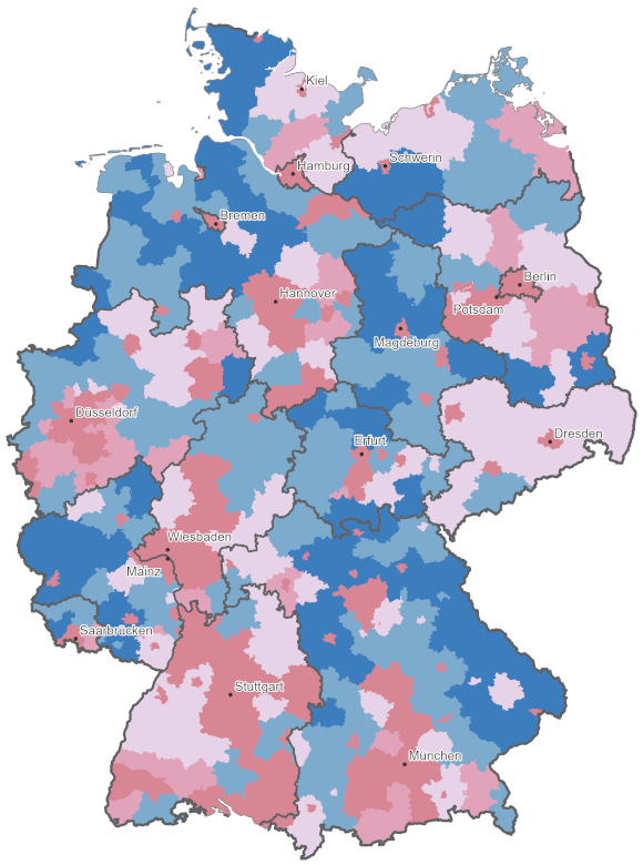 Kartenvorschau: Indikator Berufsqualifikation der Beschäftigten