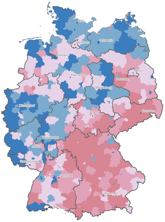 Kartenvorschau: Indikator Väterbeteiligung am Elterngeld
