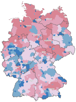 Kartenvorschau zur Flächennutzung auf Ebene der Kreise und kreisfreien Städte