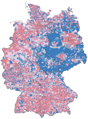 Kartenvorschau zur Bevölkerungsentwicklung auf Ebene der Gemeinden